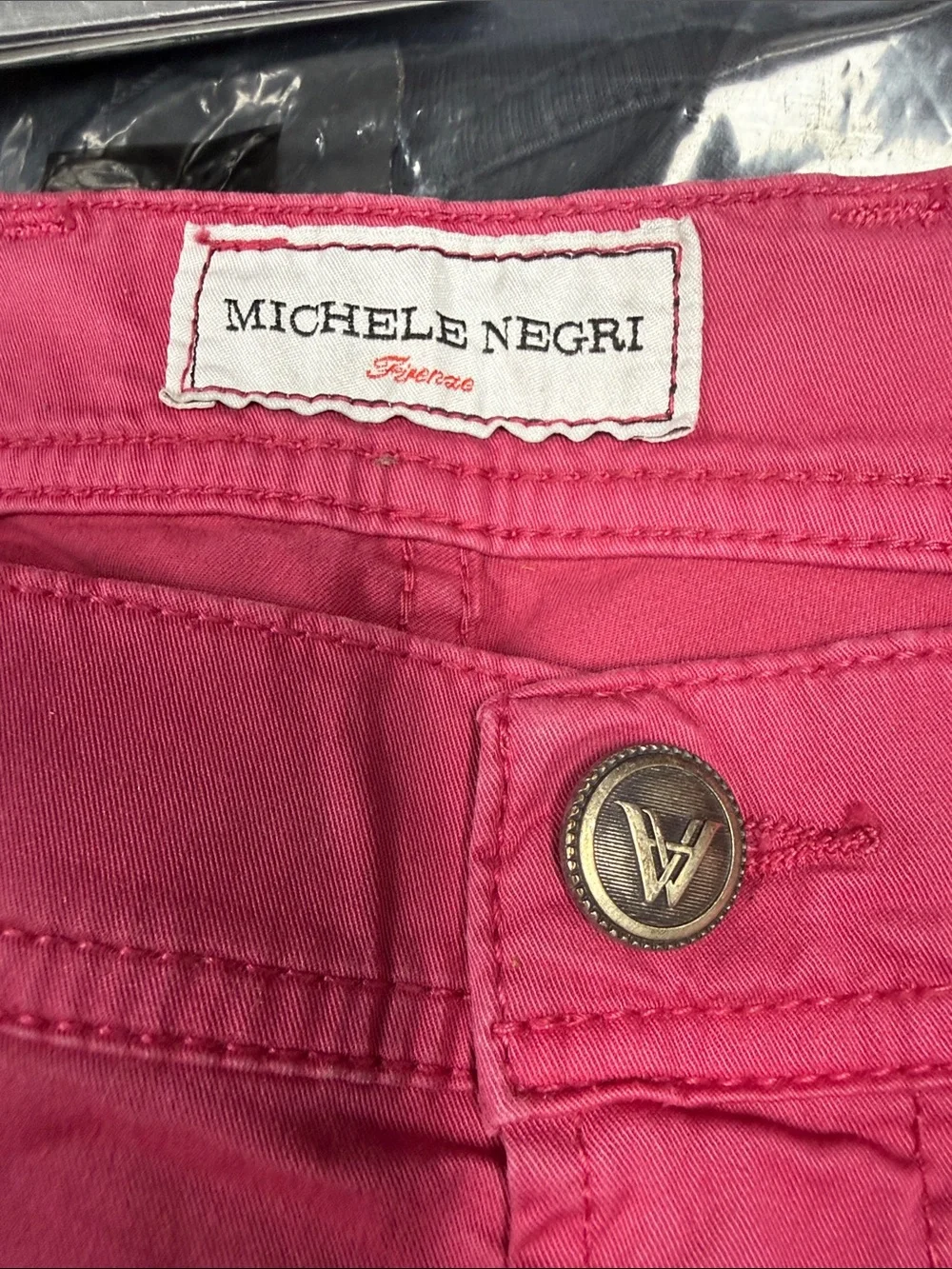 Michele Negri Bright Pink Denim Shorts